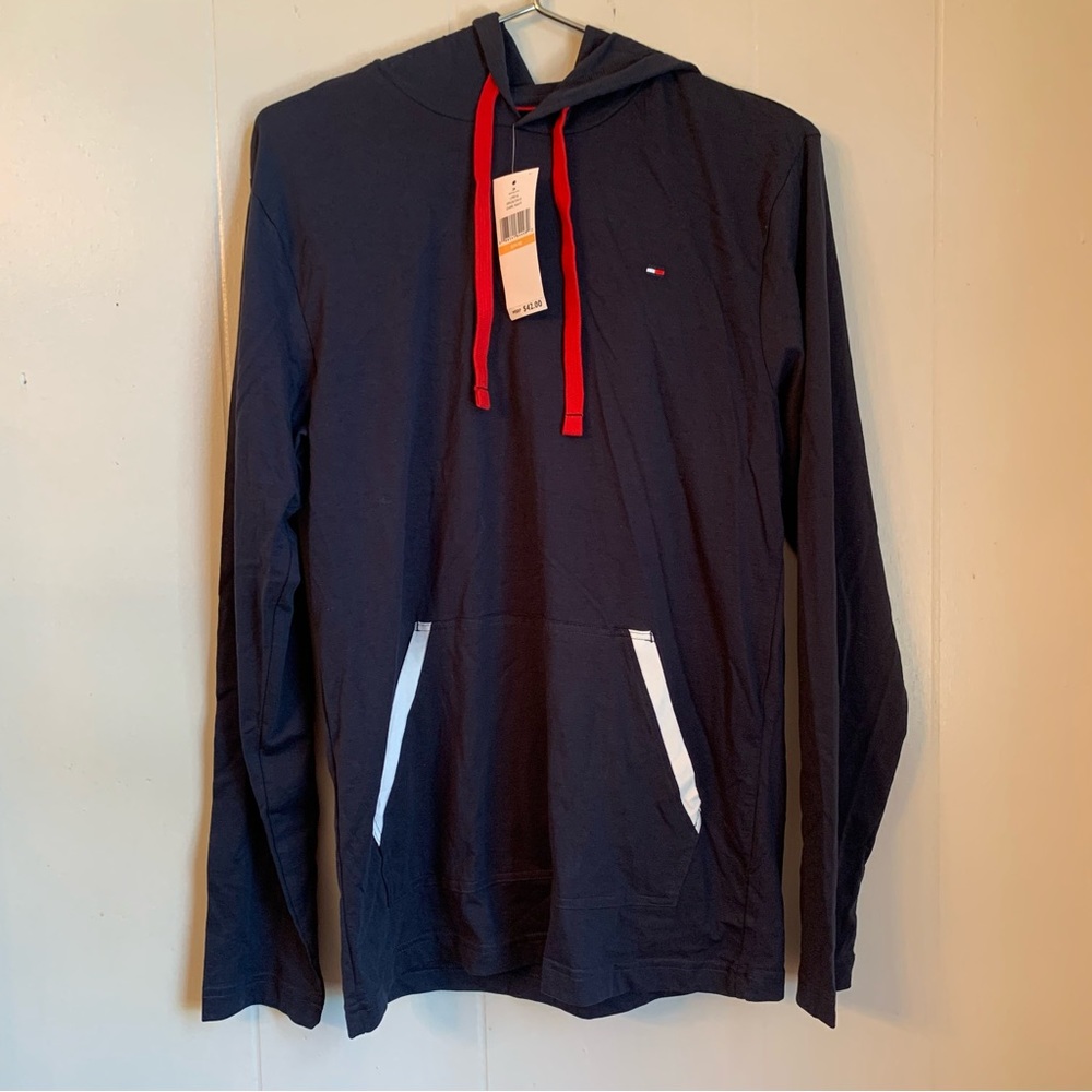 Blue pull over hoody